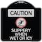 Signmission Caution Slippery When Wet or Icy W/ Graphic Heavy-Gauge Aluminum Sign, 18" H, BS-1818-24285 A-DES-BS-1818-24285 - alternate 1